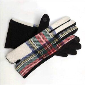 2/$30 Retro Plaid Gloves Finger Touch Screen Cashmere Feel Plus Tartan Plaid